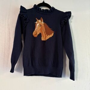 Margaux Navy Ribbed Knit Sweater
